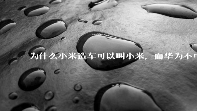 为什么小米造车可以叫小米，而华为不可以用华为品牌造车？